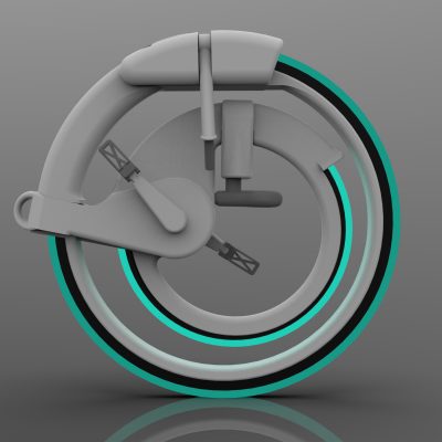 Cyclopic bike with hubless wheel