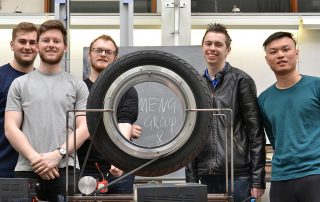 Hubless wheel and Rotary bearing with University of Manchester MEng Students