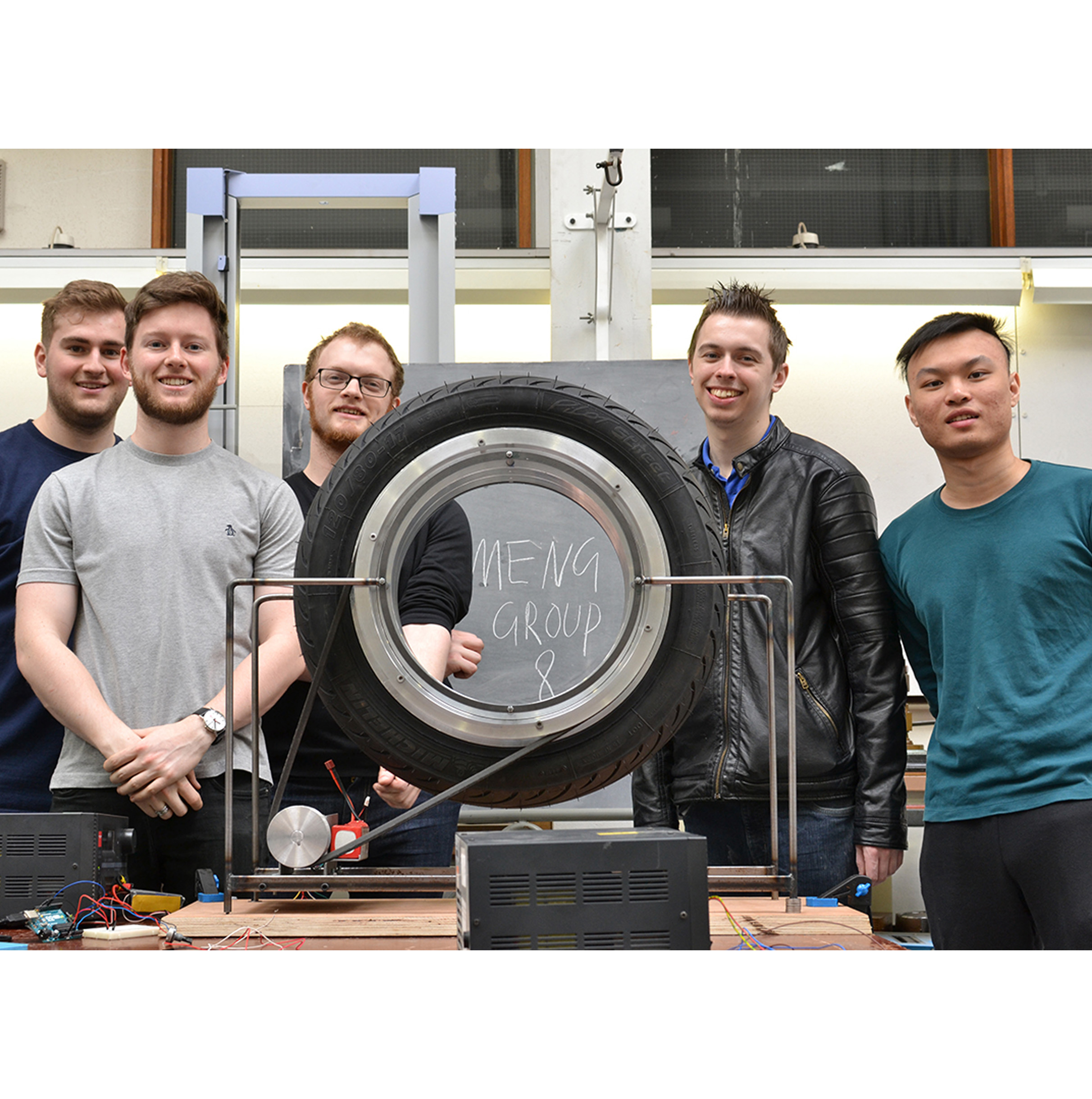 Hubless wheel and Rotary bearing with University of Manchester MEng Students