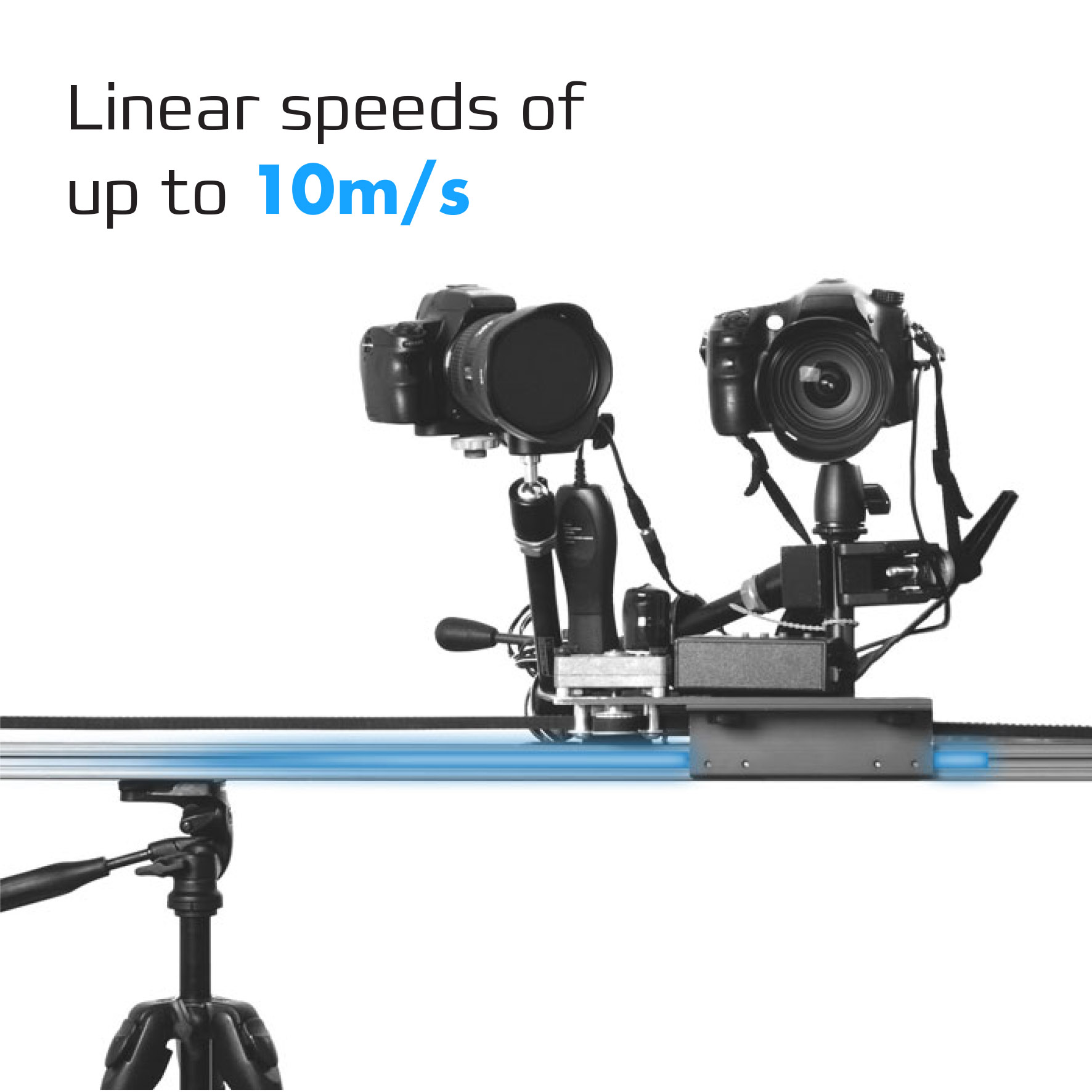 Camera sliding along linear rail