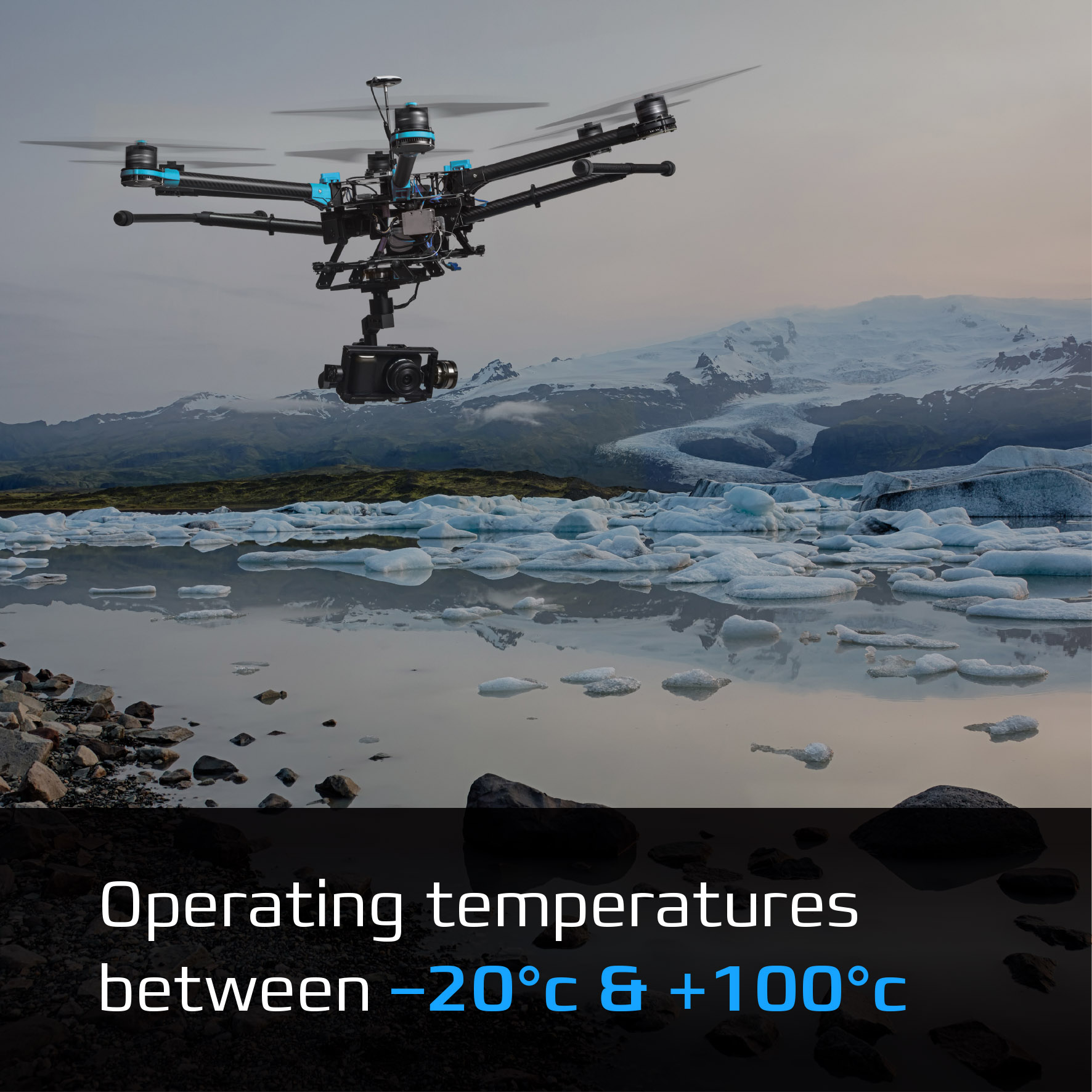 drone camera flying in extreme conditions